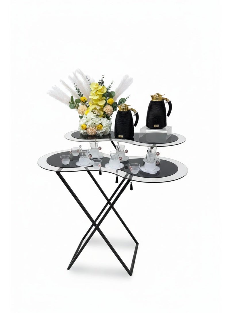 Nice Store Acrylic side table set (2 pieces) with black metal frame, modern coffee tables - Image 2